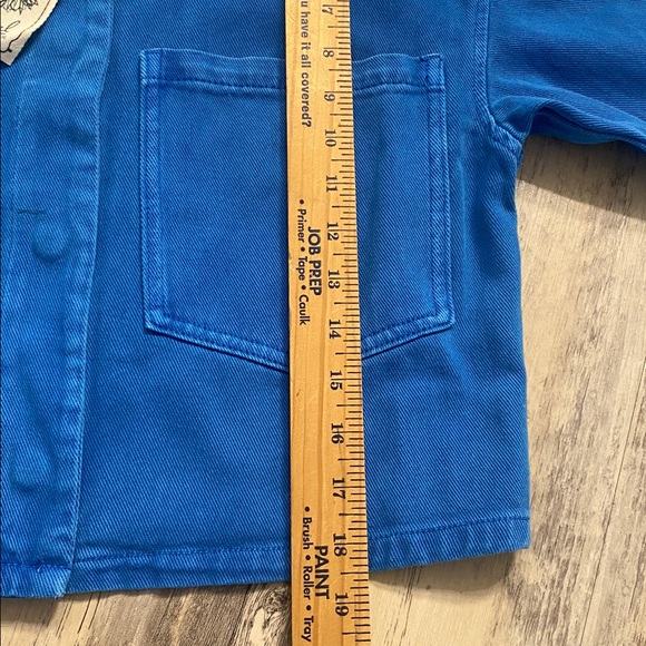 Easel Utility Crop Boxy Jacket Sky Blue Size SMALL - Picture 6 of 11